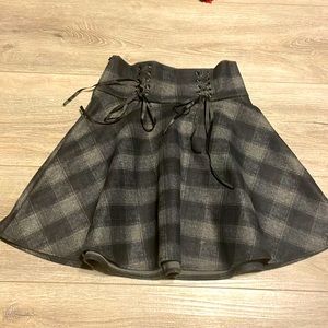 PICKUP ONLY. Grey gothic zip up skirt with ribbons